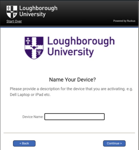 Prompt box with LU logo - add device name